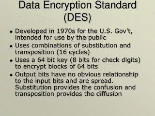 data encryption standard des
