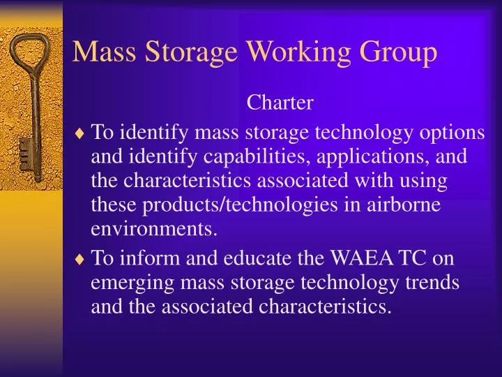 mass storage working group