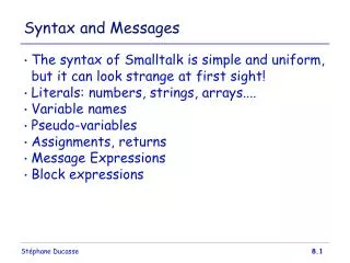 Syntax and Messages