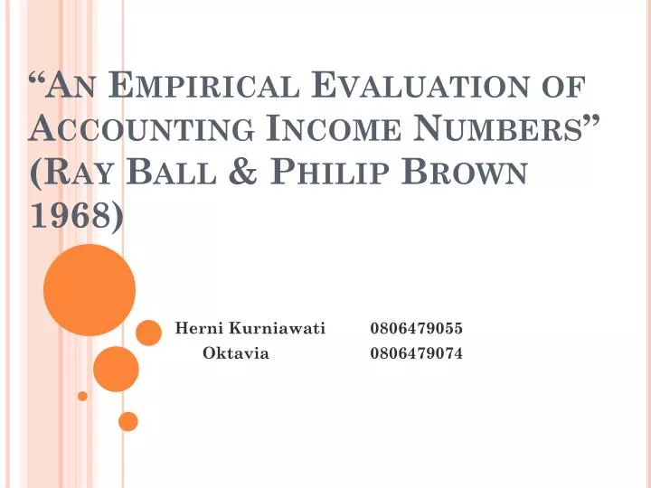 an empirical evaluation of accounting income numbers ray ball philip brown 1968