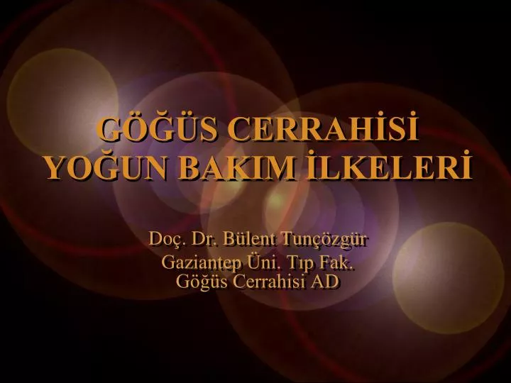 g s cerrah s yo un bakim lkeler