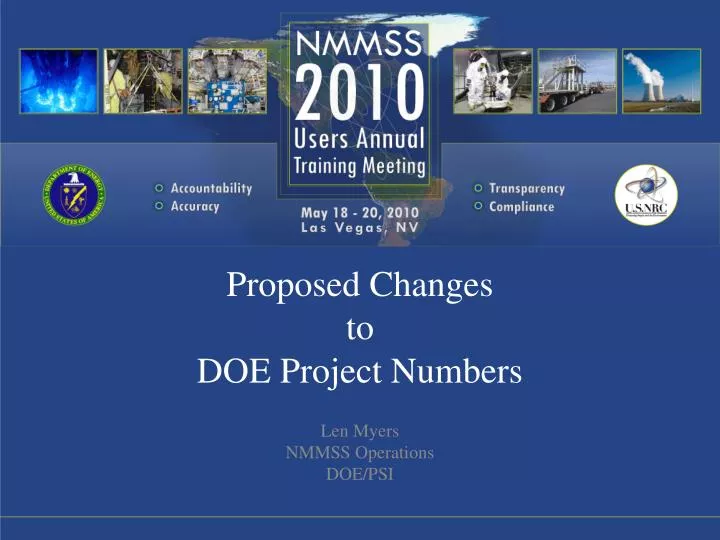 proposed changes to doe project numbers