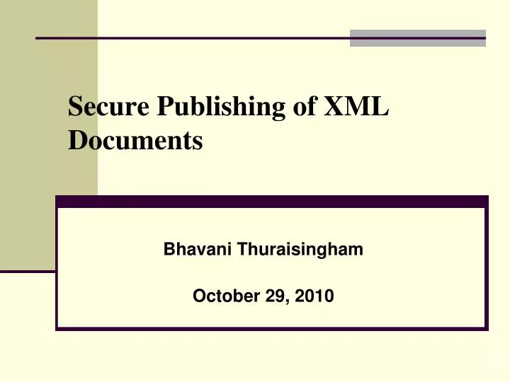 secure publishing of xml documents