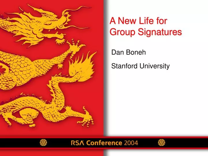 a new life for group signatures