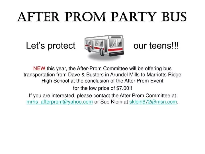 after prom party bus
