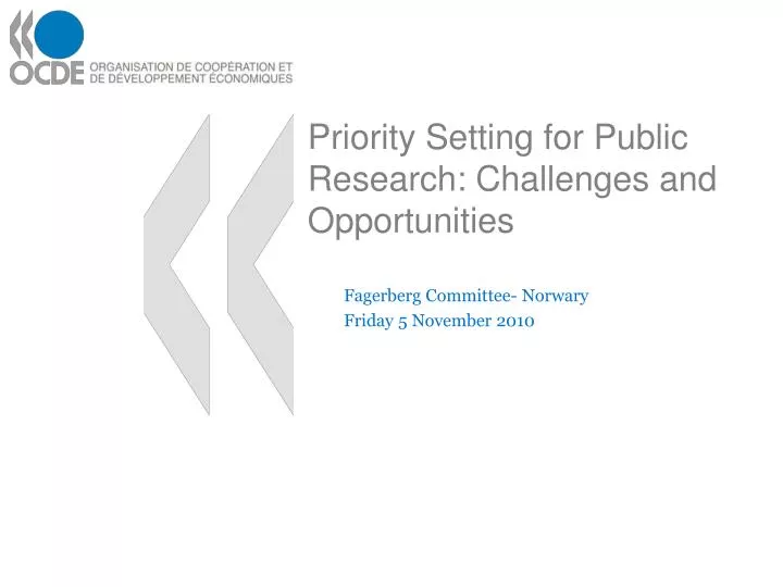 priority setting for public research challenges and opportunities