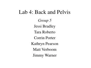 Lab 4: Back and Pelvis