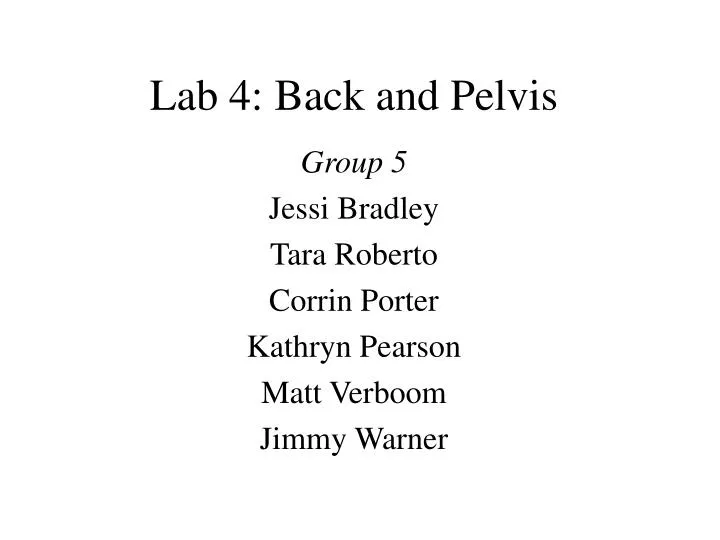 lab 4 back and pelvis