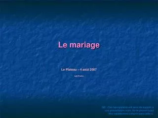 le mariage