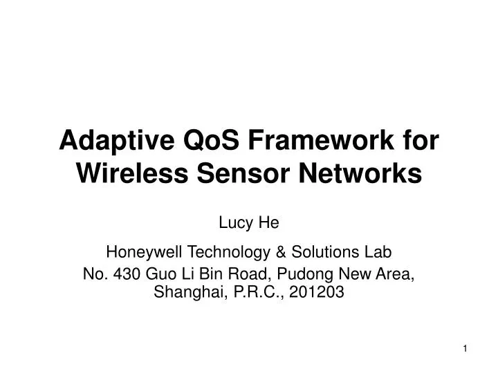 adaptive qos framework for wireless sensor networks