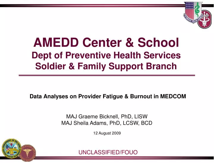 amedd center school dept of preventive health services soldier family support branch