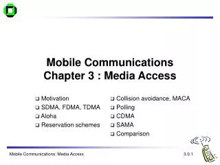 mobile communications chapter 3 media access