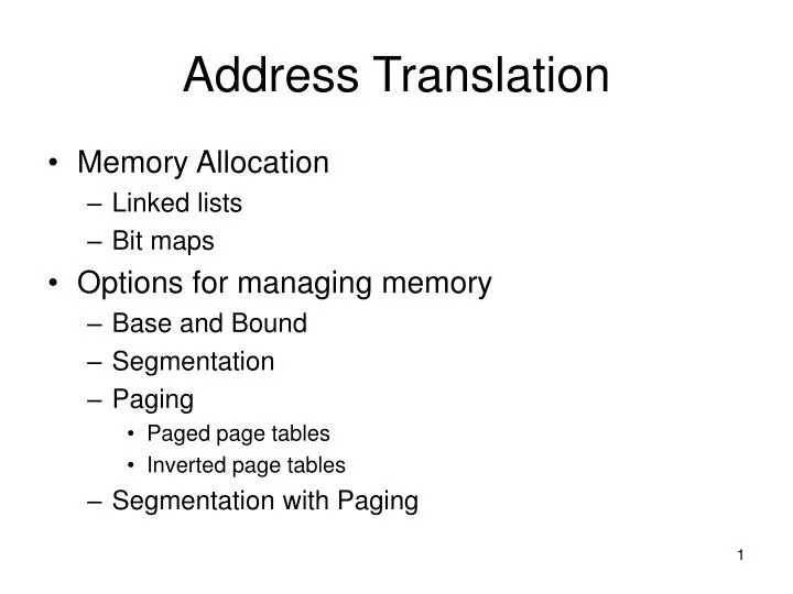 address translation