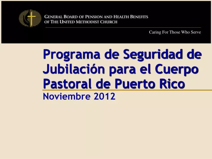 programa de seguridad de jubilaci n para el cuerpo pastoral de puerto rico noviembre 2012