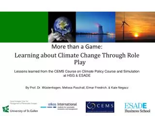 More than a Game: Learning about Climate Change Through Role Play
