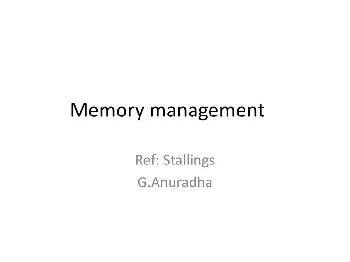 memory management