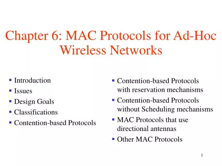 chapter 6 mac protocols for ad hoc wireless networks