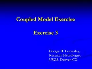 Coupled Model Exercise Exercise 3