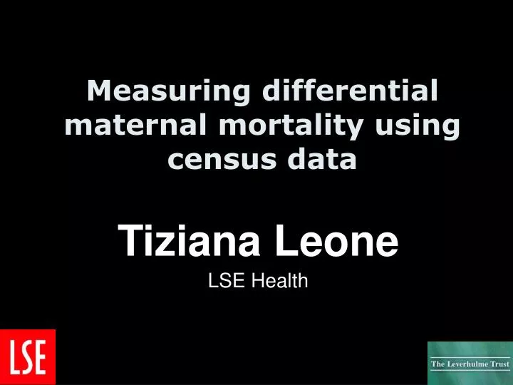 measuring differential maternal mortality using census data
