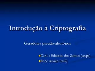 introdu o criptografia