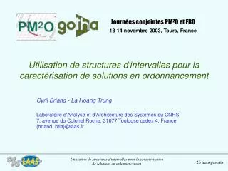 utilisation de structures d intervalles pour la caract risation de solutions en ordonnancement