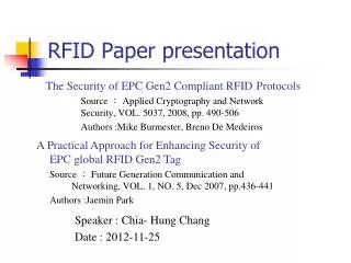 RFID Paper presentation
