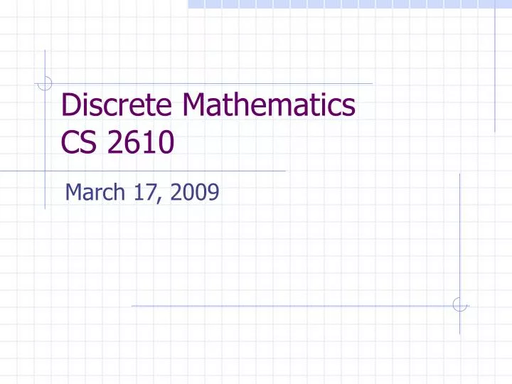 discrete mathematics cs 2610