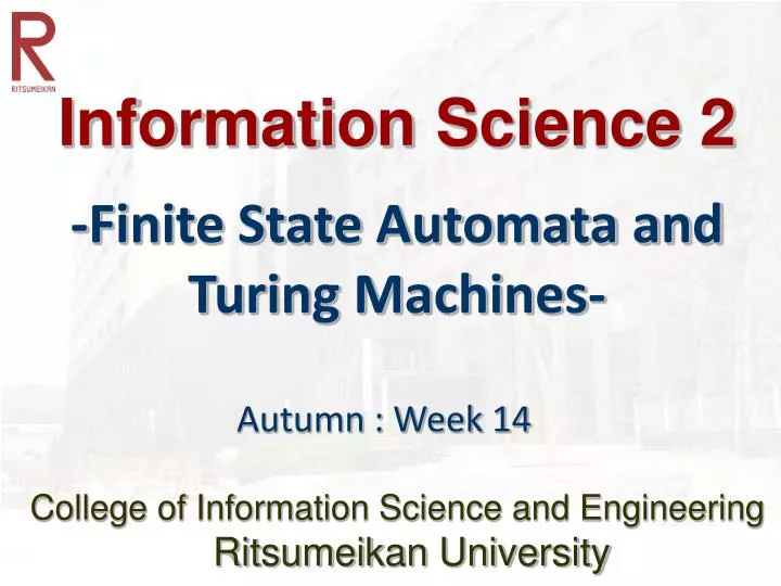 information science 2 finite state automata and turing machines