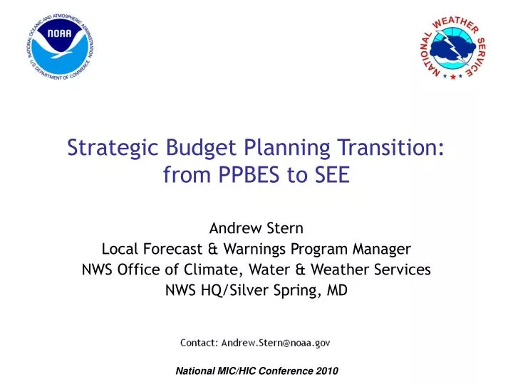 strategic budget planning transition from ppbes to see