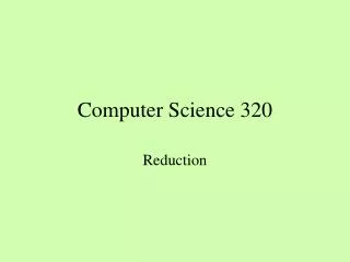 Computer Science 320