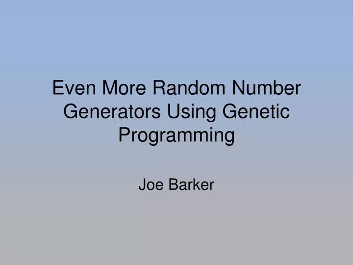 even more random number generators using genetic programming