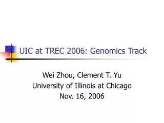 UIC at TREC 2006: Genomics Track