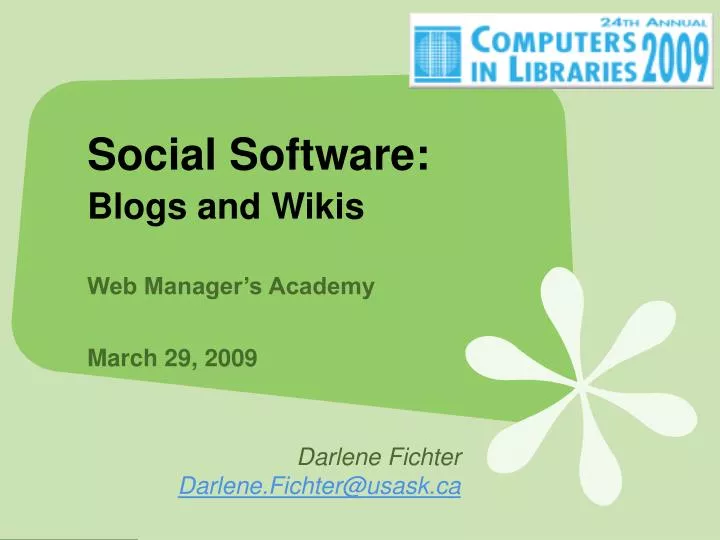 social software blogs and wikis web manager s academy march 29 2009