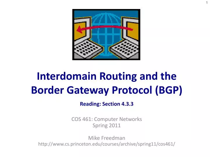 interdomain routing and the border gateway protocol bgp reading section 4 3 3