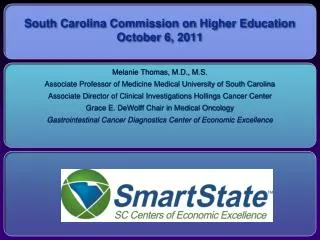 South Carolina Commission on Higher Education October 6, 2011