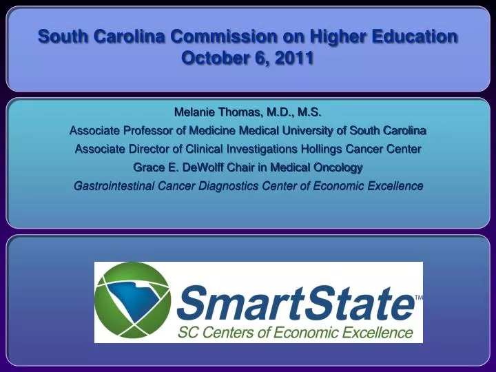 south carolina commission on higher education october 6 2011