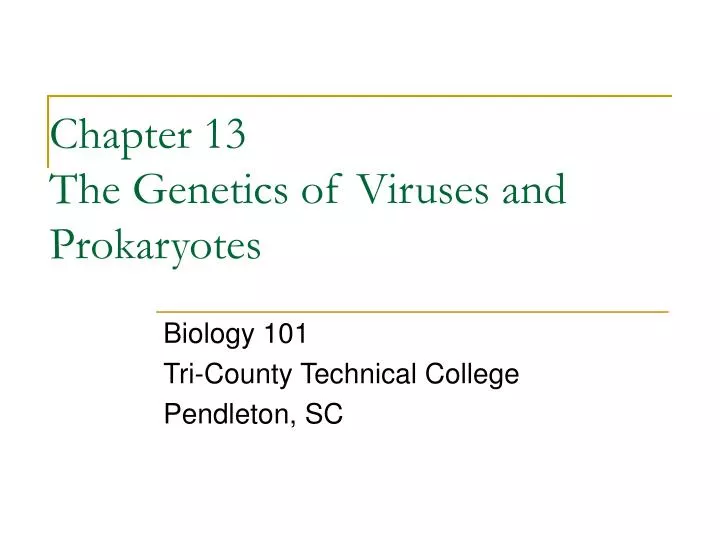 chapter 13 the genetics of viruses and prokaryotes