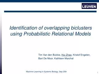 Identification of overlapping biclusters using Probabilistic Relational Models