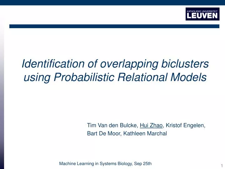 identification of overlapping biclusters using probabilistic relational models