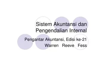 sistem akuntansi dan pengendalian internal