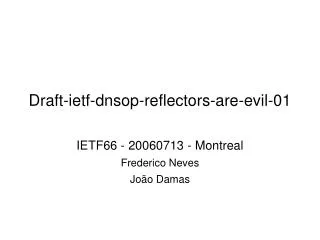 Draft-ietf-dnsop-reflectors-are-evil-01