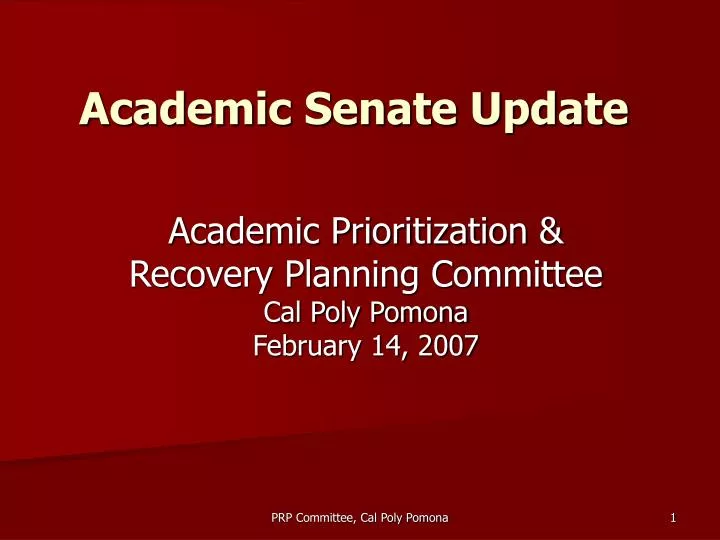 academic senate update
