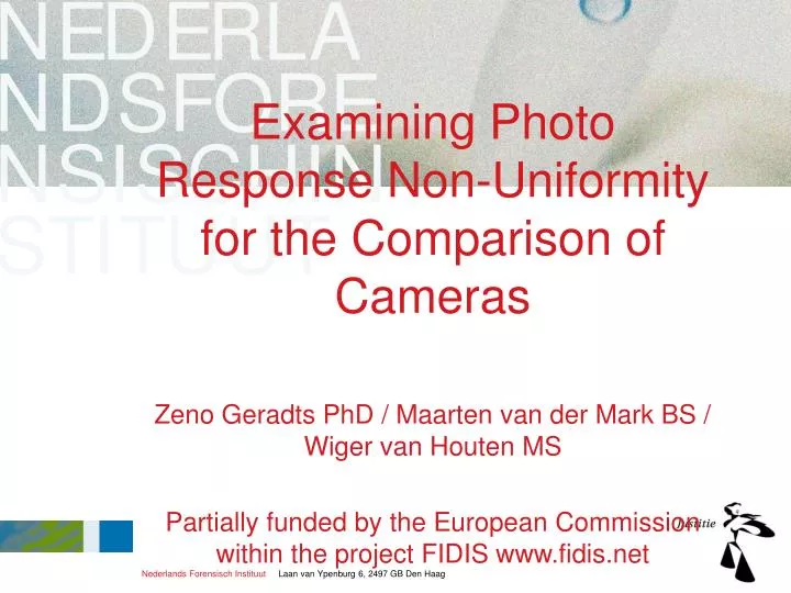 examining photo response non uniformity for the comparison of cameras