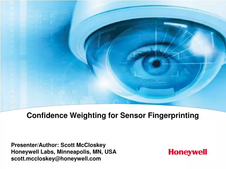 confidence weighting for sensor fingerprinting