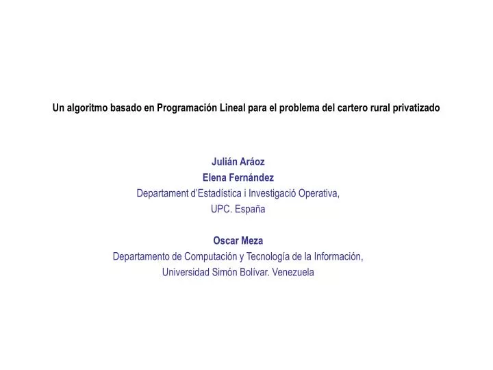 un algoritmo basado en programaci n lineal para el problema del cartero rural privatizado