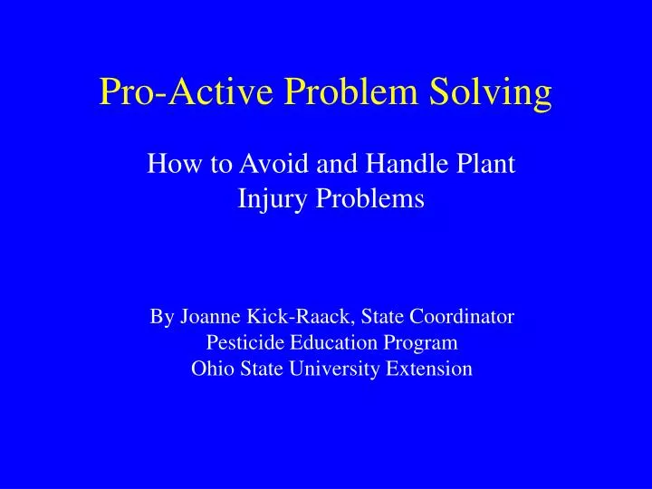 pro active problem solving