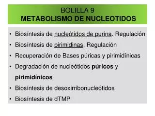 BOLILLA 9 METABOLISMO DE NUCLEOTIDOS