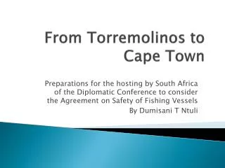 From Torremolinos to Cape Town