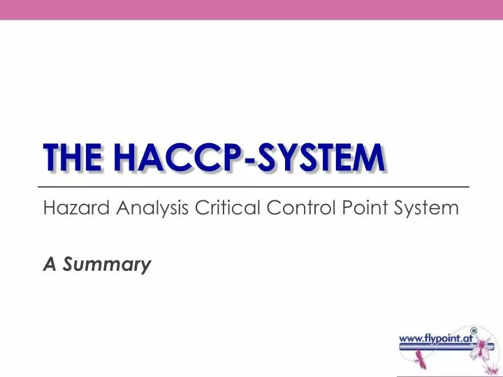 the haccp system