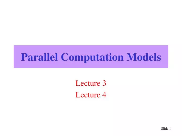 parallel computation models